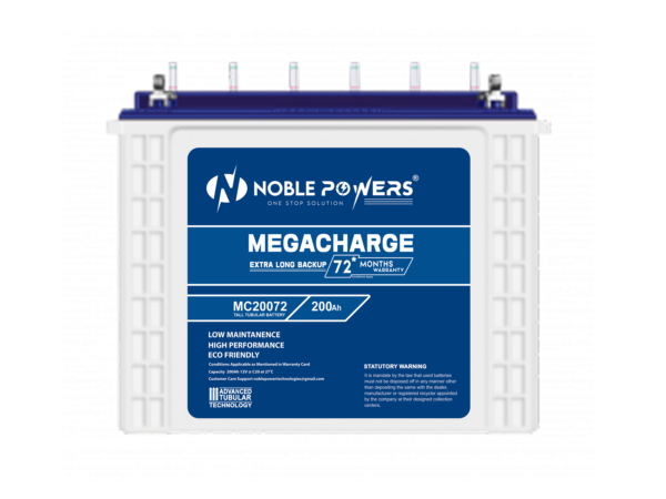 Noble powers 200AH tall tubular battery , MC20072 for office and homes , 72month warranty