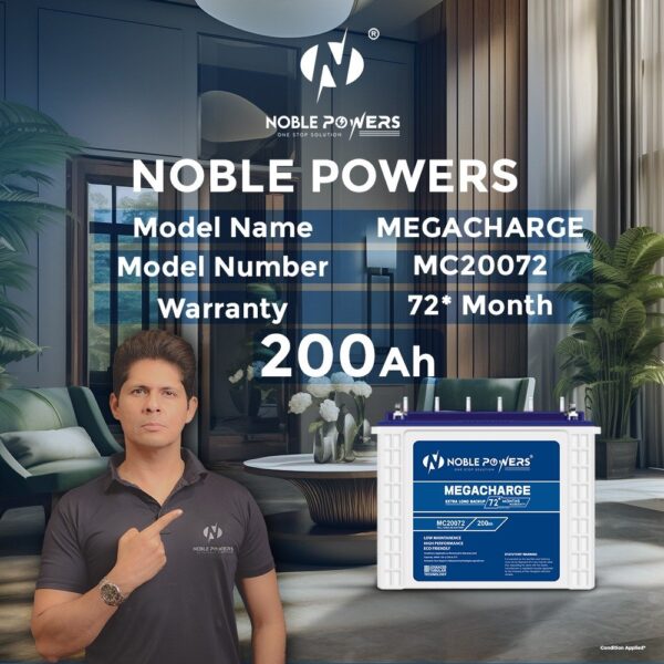 Noble powers 200AH tall tubular battery , MC20072 for office and homes , 72month warranty - Image 2