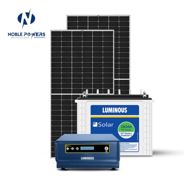 Luminous NXG+ 1850 Inverter (1) with LPTT 12150LBattery (2) and Solar Panel 550W (2)