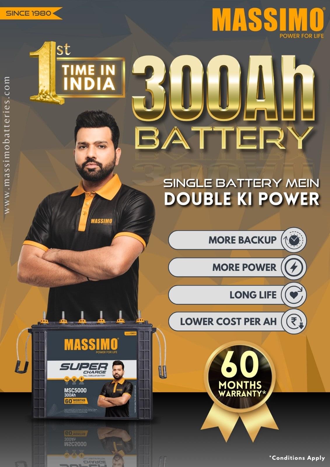 Massimo 300Ah Tubular MSC 5000 36X60 TT Batteries (300AH) - Image 2