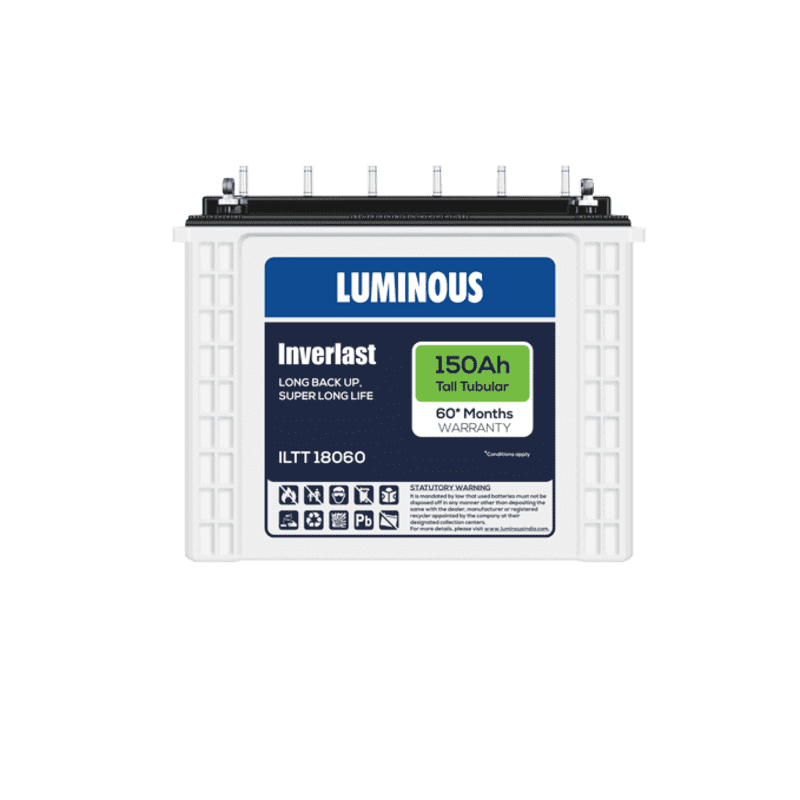 LUMINOUS 150Ah Inverlast Tall Tubular Inverter Battery for Home, Office & Shops - ILTT 18060 (150Ah)