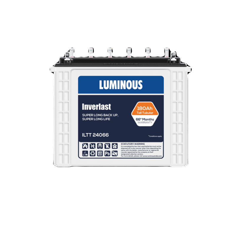 LUMINOUS 180Ah Inverlast Tall Tubular Plate Inverter Battery for Home, Office & Shops -ILTT 24066 (180Ah)